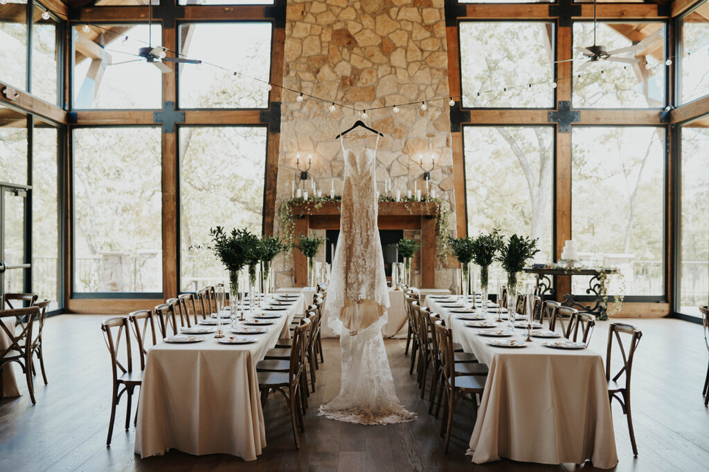 Alvarado Wedding Venue Indoor Natural Light Windows with Dress