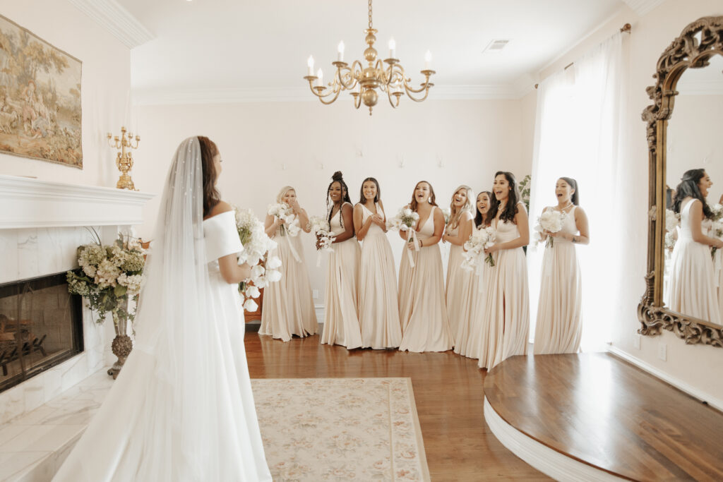 Bride with Bridesmaids in Bridal Suite at The Springs