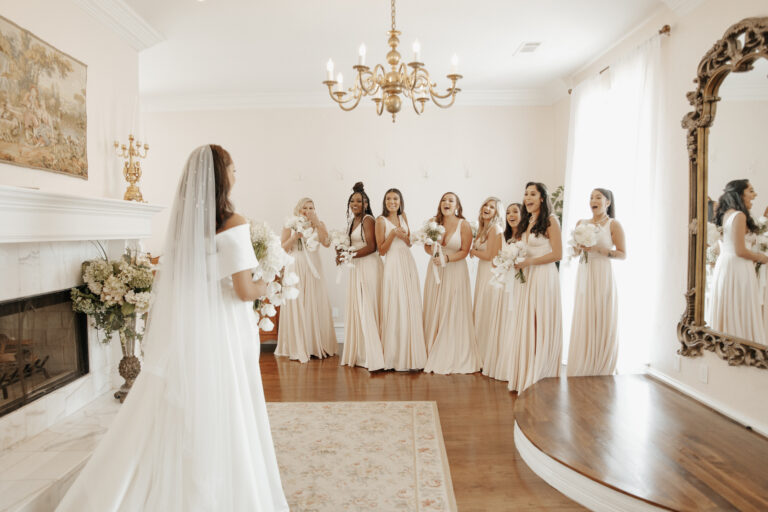 Bride with Bridesmaids in Bridal Suite at The Springs