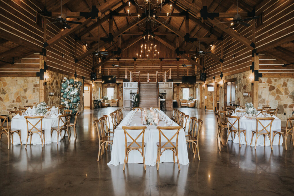 The Springs in Denton The Lodge Wedding Event Venue Farm Tables