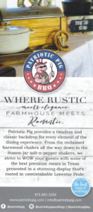 Patriotic Pig DFW Open House Vendor Flyer Example
