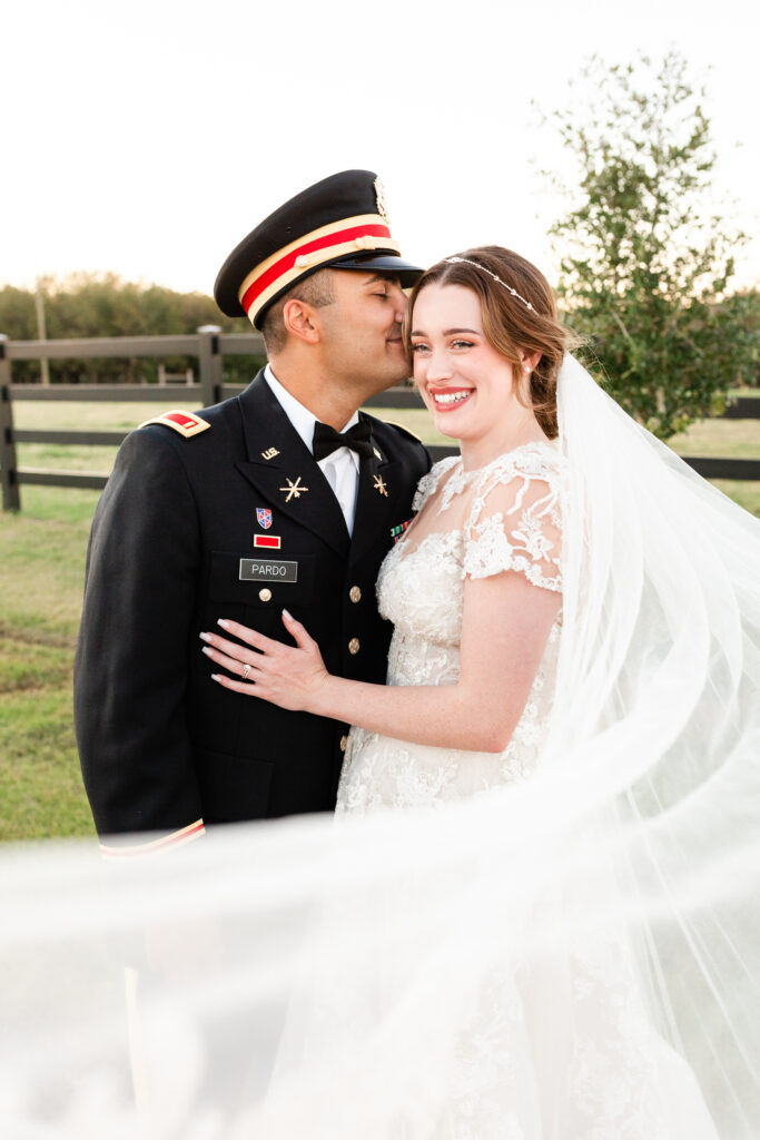 Alvarado Wedding Venue Military Couple Veil Photography