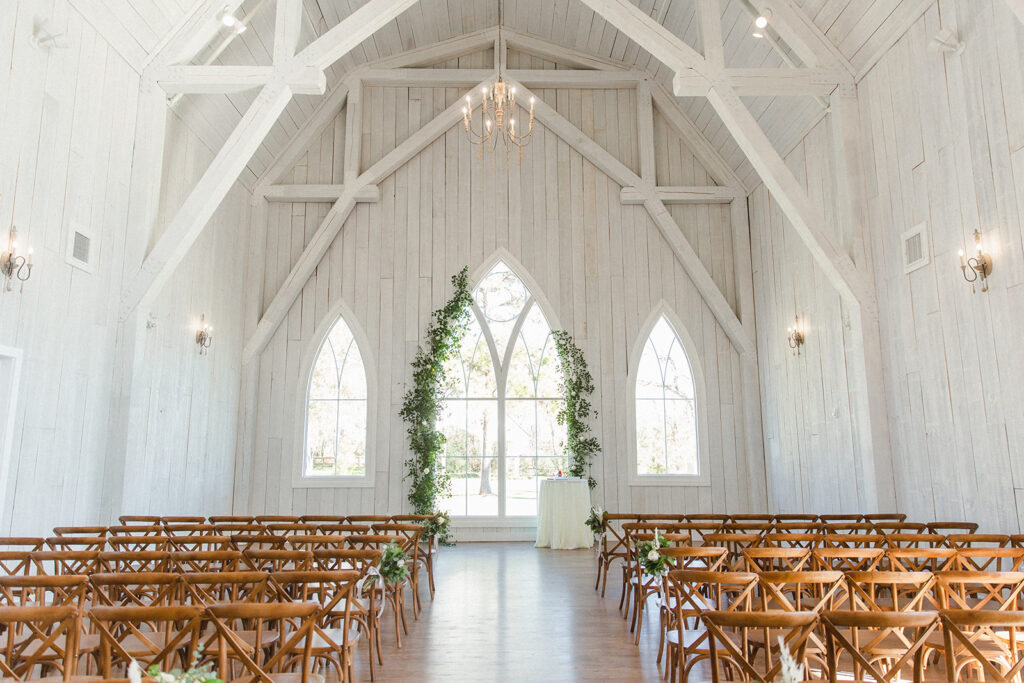 Wallisville Trinity Farmhouse Houston Texas Wedding Venue indoor ceremony space
