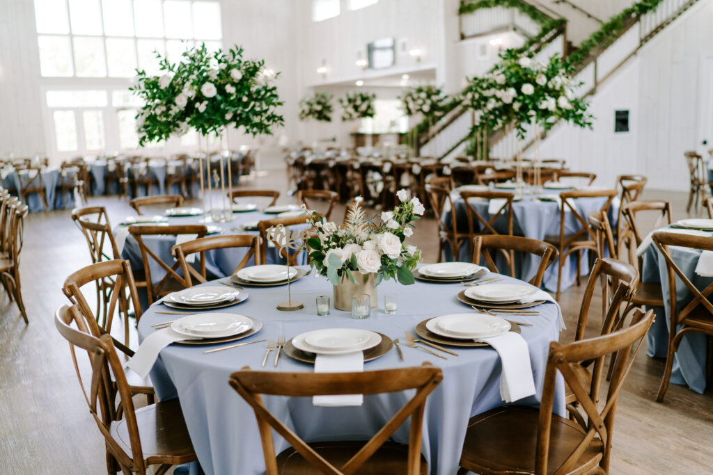 Wallisville Trinity Farmhouse Houston Texas Wedding Venue dusty blue decor