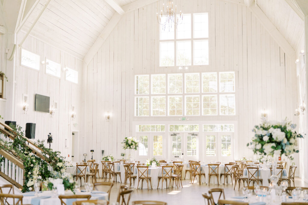 Wallisville Houston Texas Wedding Venue large windows white barn
