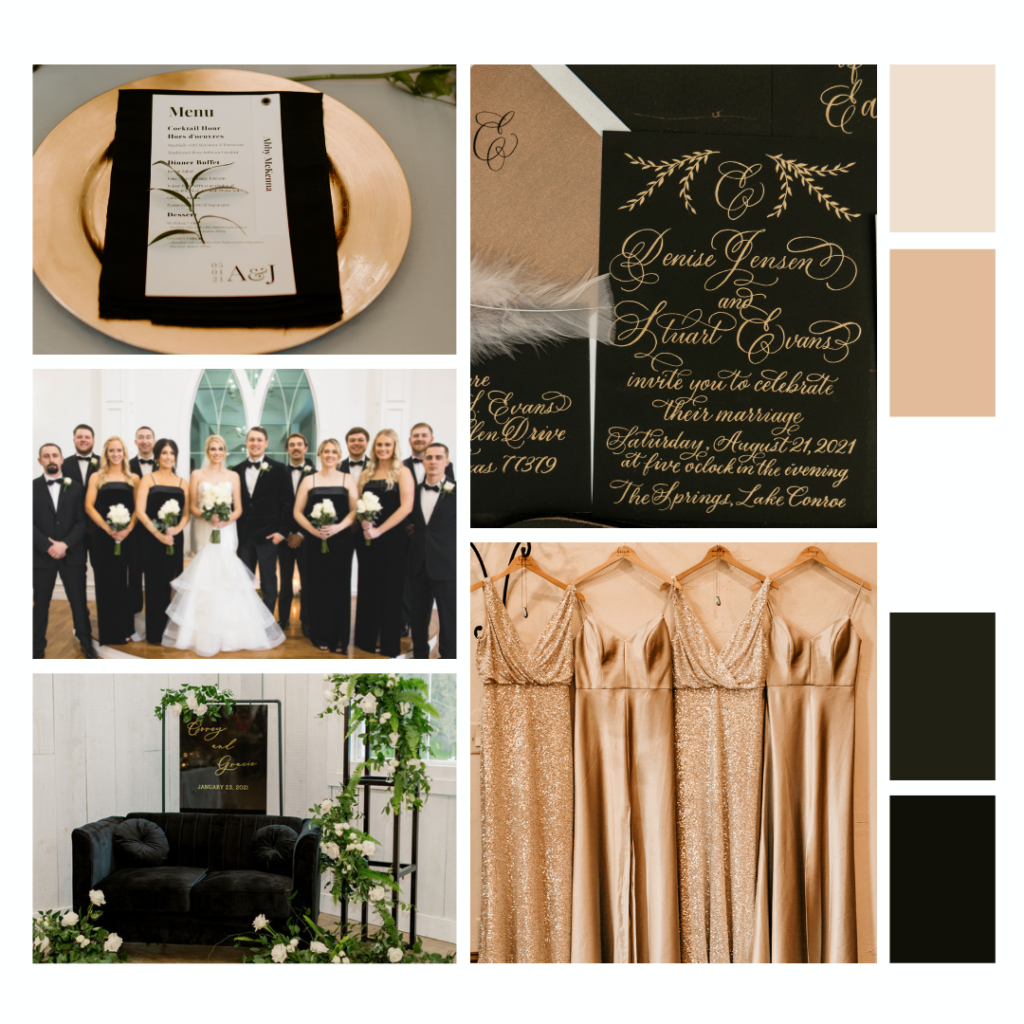 black and gold color palette