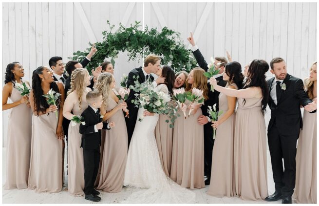 The White Sparrow White Modern Barn in Dallas DFW Wedding Party by The Springs Event Venues
