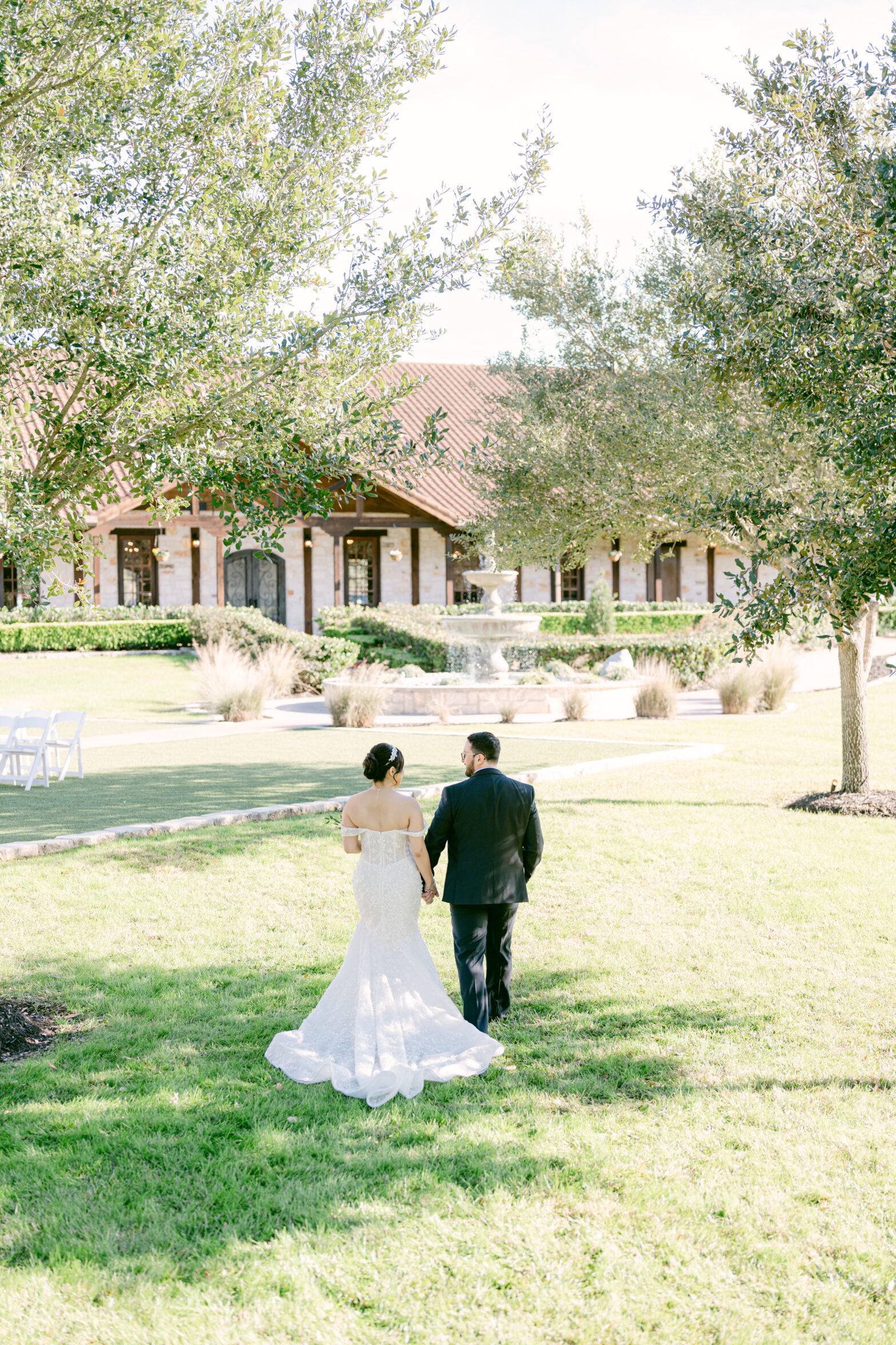 Tuscan Wedding Venue The Springs in Katy Bride and Groom