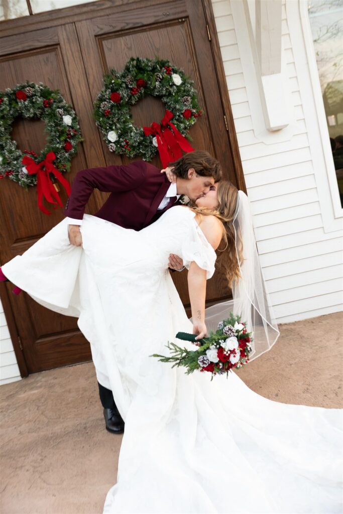 Oklahoma Wedding Venue The Springs in Norman Christmas themed wedding winter wedding holiday wedding inspo
